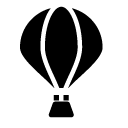 hot air balloon glyph Icon