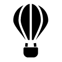 hot air balloon glyph Icon