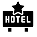 hotel star sign glyph Icon