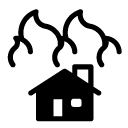house fire glyph Icon