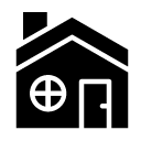 house one round window glyph Icon