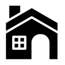house one square window glyph Icon
