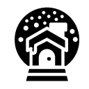 house snowglobe glyph Icon