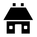 house with chimneys glyph Icon