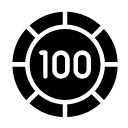 hundred chip glyph Icon