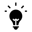 illuminated lightbulb glyph Icon