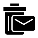 inbox trash glyph Icon