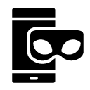 incognito smartphone glyph Icon