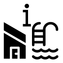 information house with pool glyph Icon