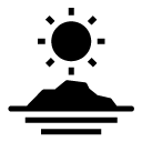 island sunset glyph Icon
