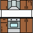 kitchen equipment filled outline icon