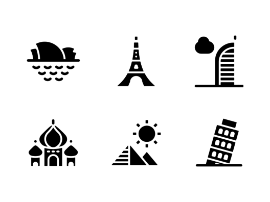 landmarks glyph icons