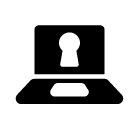 laptop lock glyph Icon