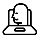 laptop user line Icon