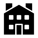 large house with chimneys glyph Icon