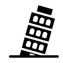 leaning tower glyph Icon