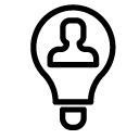 lightbulb man line Icon