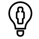 lightbulb user line Icon