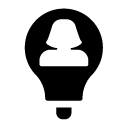 lightbulb woman glyph Icon