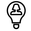 lightbulb woman line Icon