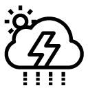lightening storm day line Icon