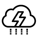 lightening storm line Icon