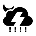 lightening storm night glyph Icon