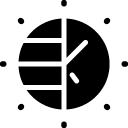 line daylight savings time glyph Icon