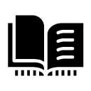 lines open book 1 glyph Icon