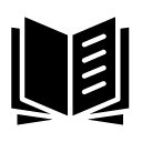 lines open book glyph Icon