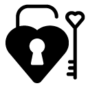 lock and key glyph Icon