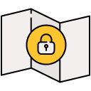 lock map filled outline icon
