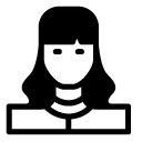long haired woman glyph Icon