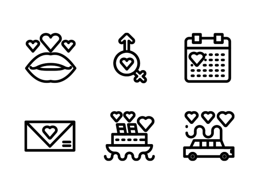 love-and-romance-line-icons