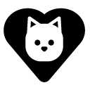 love cat glyph Icon