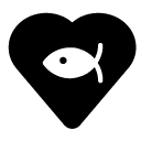 love fish glyph Icon