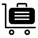 luggage trolley glyph Icon