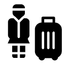 luggage woman glyph Icon