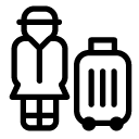 luggage woman line Icon