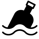 message in a bottle glyph Icon