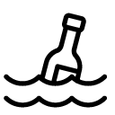 message in a bottle line Icon