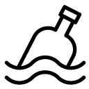 message in a bottle line Icon