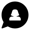 message woman glyph Icon