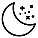 moon and stars line Icon