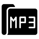 mp3 folder glyph Icon
