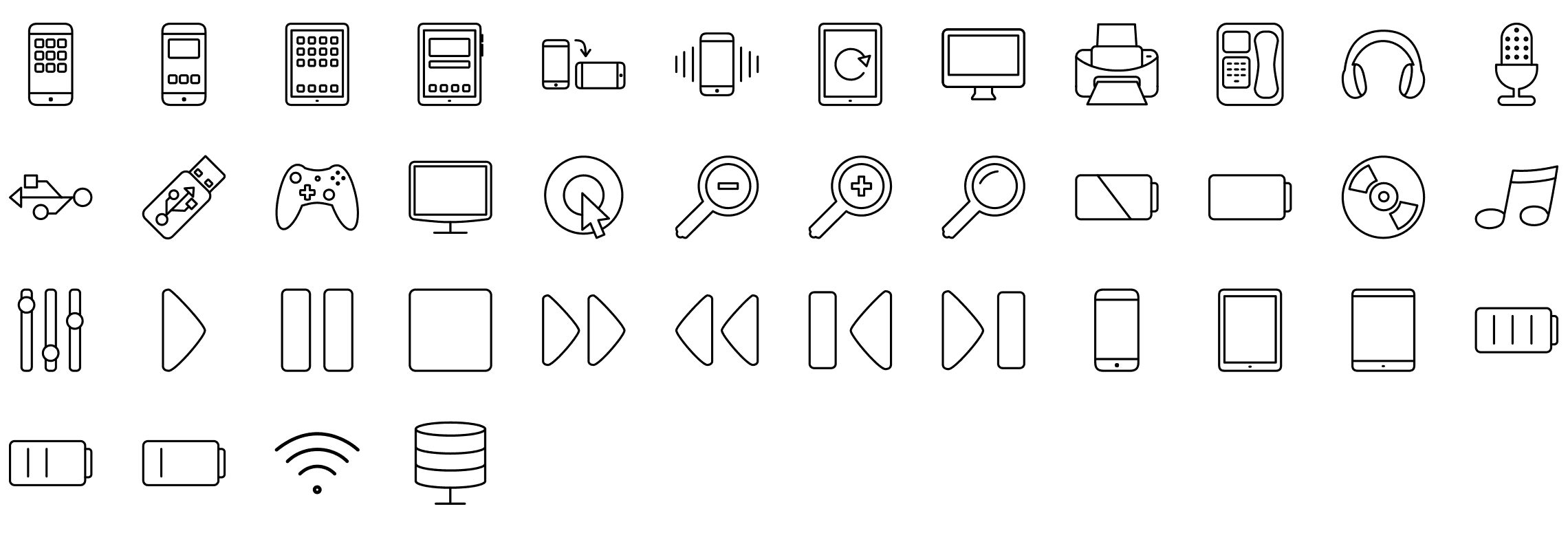 multimedia-line-icons-preview