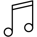 music notes line icon