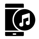 music smartphone glyph Icon