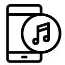 music smartphone line Icon