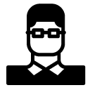 nerd man glyph Icon